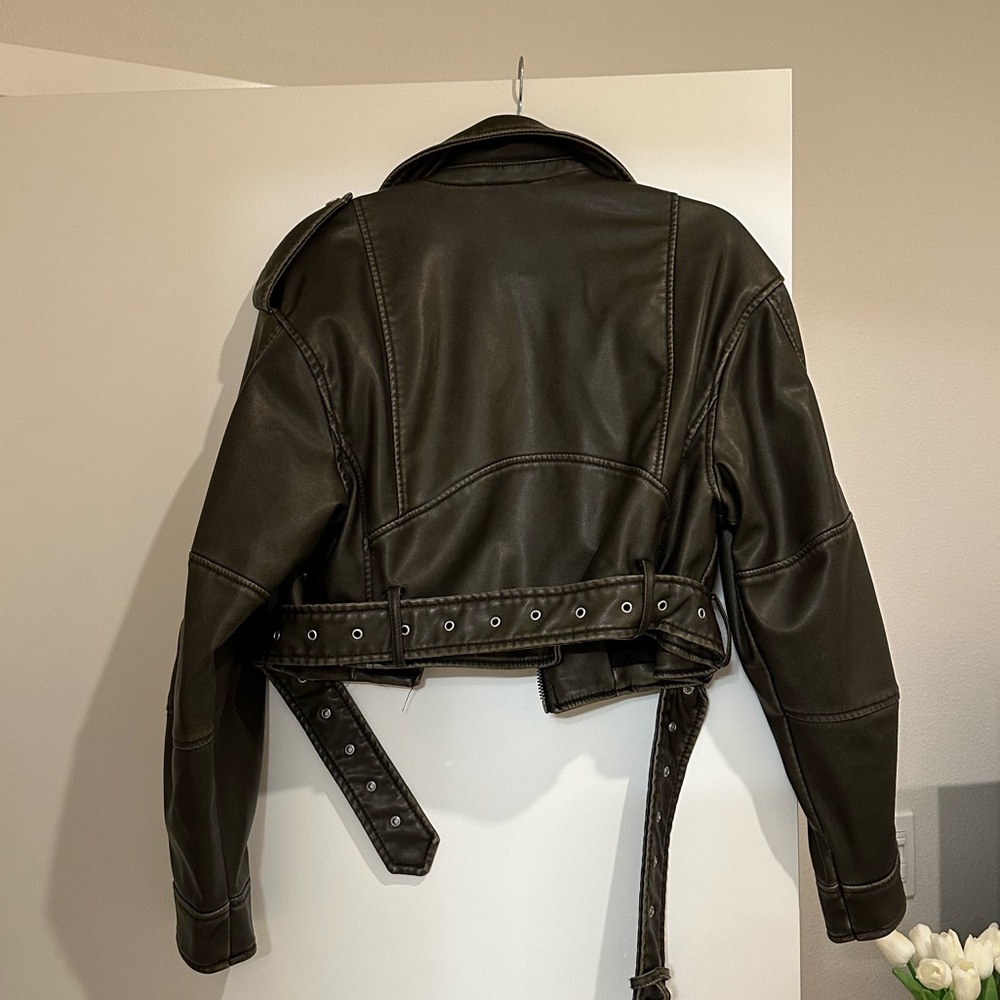 Zara moto leather jacket
